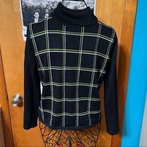 Norton studio petites acrylic & wool turtle neck sweater black medium petite PM